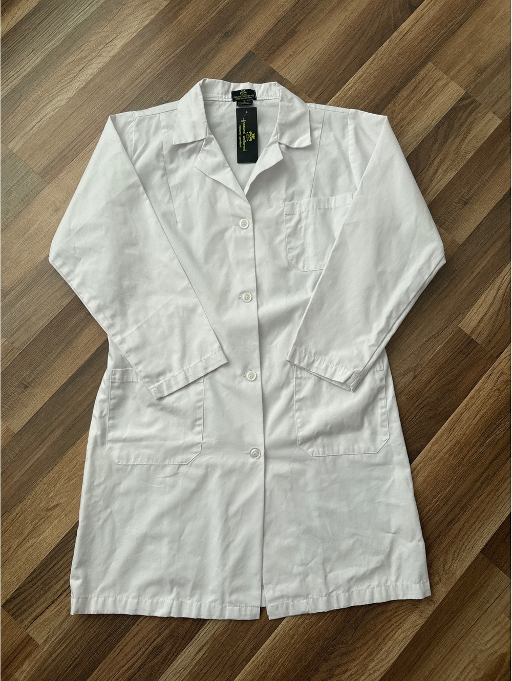 Natural Uniforms White Lab Coat Size Small 65% Polyester 35% Cotton
